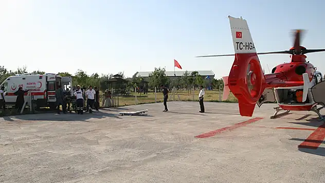 Kalp krizi geçiren hasta hava ambulansı ile taşındı