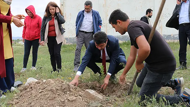 Kaman'da üniversite öğrencileri anneleri için fidan dikti
