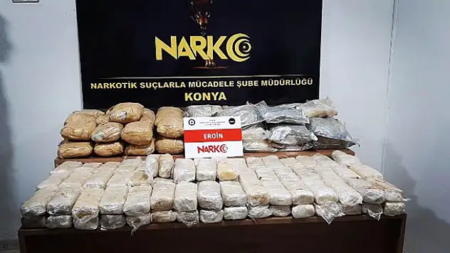 Kamyonun içine zulalamışlar! Konya'da 115 kilo eroin ele geçirildi