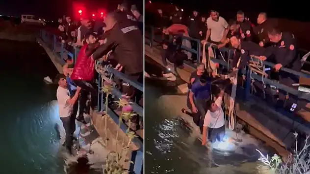 Kanala uçan minibüsteki 4 kişi boğulmaktan son anda kurtarıldı