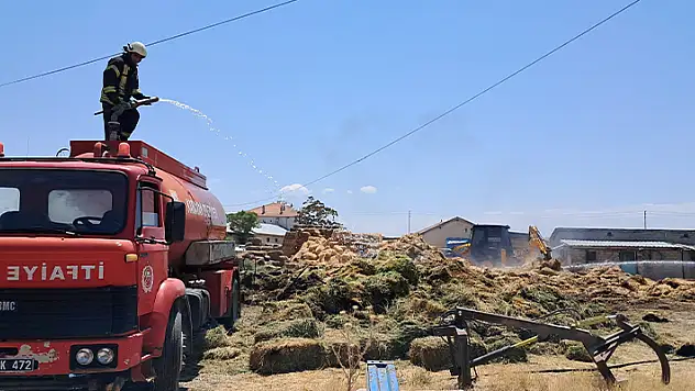 Karaman'da çıkan yangında 400 saman balyası kül oldu
