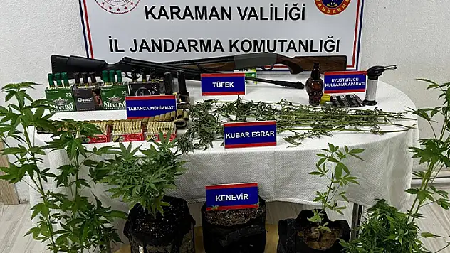 Karaman'da jandarmadan uyuşturucu operasyonu: 3 gözaltı
