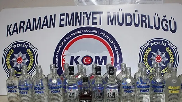 Karaman'da kaçak içki operasyonu