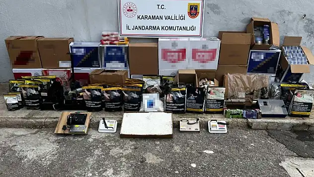 Karaman'da kaçak tütün ve sigara operasyonu: 3 gözaltı
