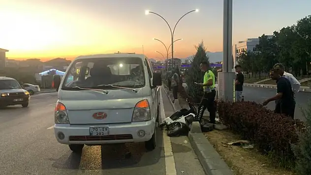 Karaman'da kamyonet elektrikli bisiklete çarptı: 1 yaralı
