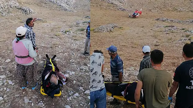 Karaman'da kayalıklardan düşen ve ateş alan tüfeğiyle yaralanan çoban kurtarıldı
