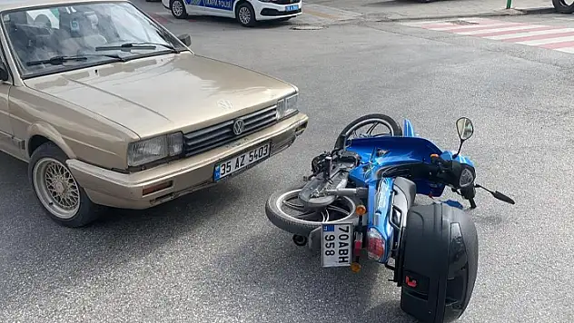 Karaman'da otomobil ile motosiklet çarpıştı