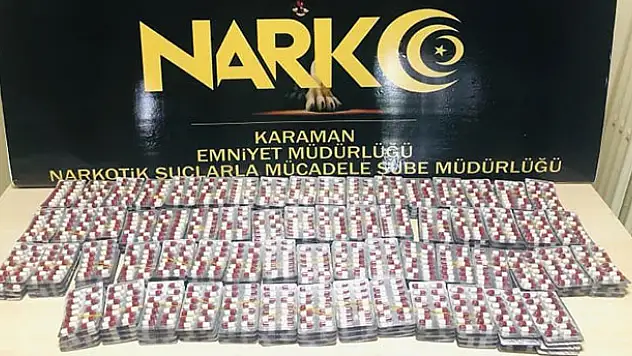 Karaman'da uyuşturucu hap operasyonu