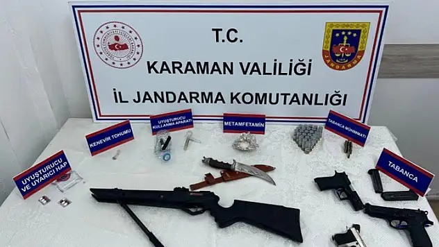 Karaman'da uyuşturucu ve ruhsatsız silah operasyonu: 1 tutuklama
