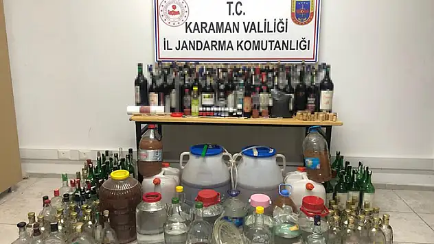 Karaman'da yılbaşı öncesi 300 kilo kaçak içki ele geçirildi
