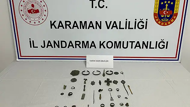 Karaman'daki operasyonda 47 parça tarihi eser ele geçirildi
