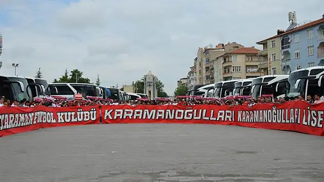 Karaman FK'nin taraftar kafilesi final maçı için Ankara'ya yola çıktı
