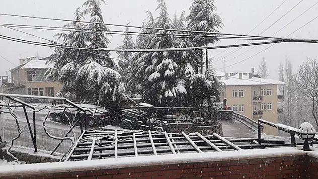 Karaman'ın yüksek kesimleri yağan karla beyaza bürüdü

