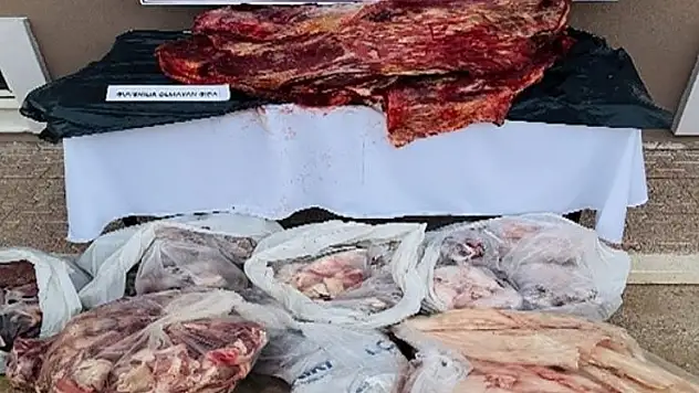 Karaman'da 250 kilo mühürsüz sığır eti ele geçirildi