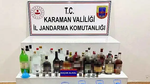 Karaman'da kaçak alkol ele geçirildi