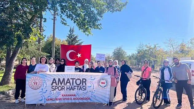 Karaman'da öğrencileri doğa ve sağlık için pedal çevirdi
