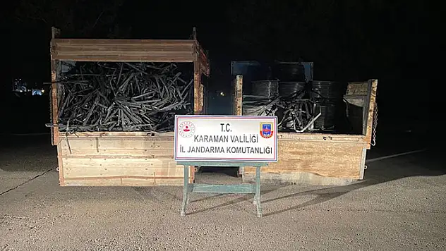 Karaman'da tarladan sulama hortumu çalan şüpheli yakalandı
