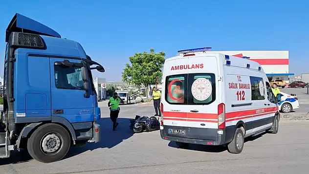 Karaman'da tır ile motosiklet çarpıştı: 1 yaralı

