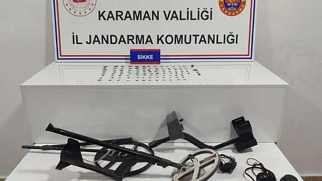 Karaman'da uyuşturucu ile tarihi eserler ele geçirildi