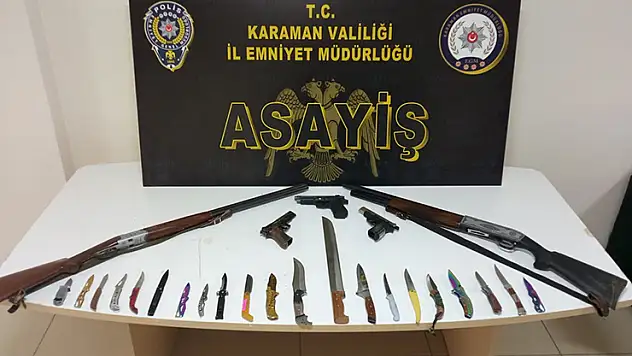 Karaman'da uyuşturucu ve silahlar ele geçirildi: 13 kişi tutuklandı