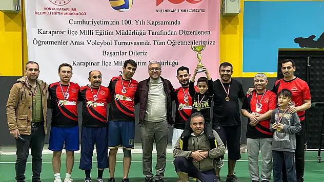 Karapınar'da öğretmenler arası voleybol turnuvası düzenlendi
