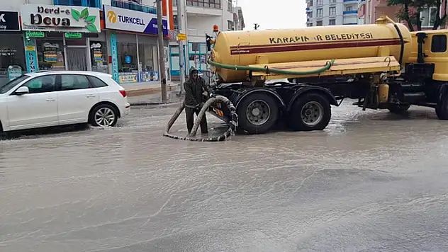 Karapınar'da yağmur yağışı etkili oldu
