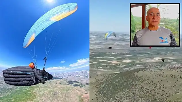 Karapınar'dan Bor'a yamaç paraşütüyle gitti