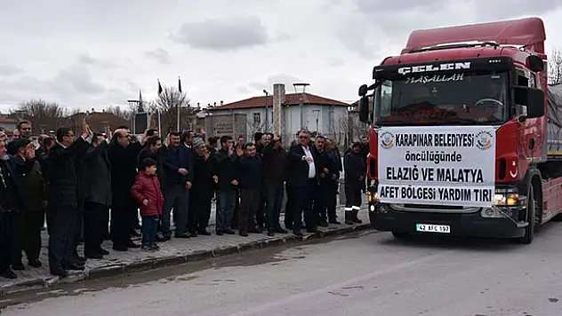 Karapınar'dan depremzedelere yardım tırı