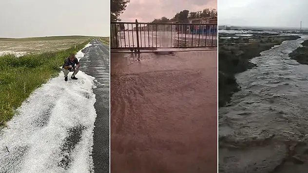 Karapınar'da sağanak yağış etkili oldu