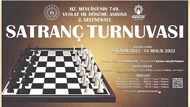 Karatay Belediyesi Satranç Turnuvası düzenleyecek