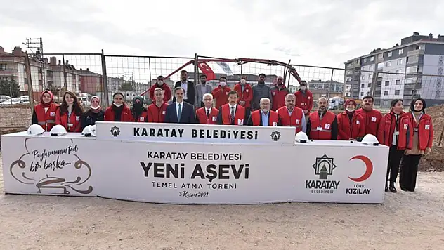 Karatay Belediyesinin kente kazandıracağı yeni aşevi binasının temeli atıldı

