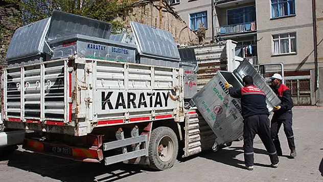 Karatay'da çöp konteynerleri yenileniyor