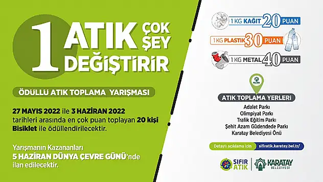 Karatay'da ödüllü atık toplama yarışması