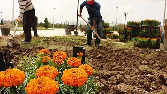 Karatay'da parklar çiçeklerle donatıldı