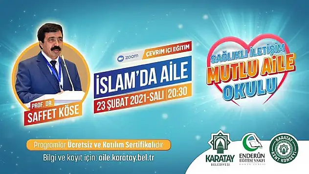 Karatay'da 'Sağlıklı İletişim Mutlu Aile Okulu' seminerleri devam ediyor