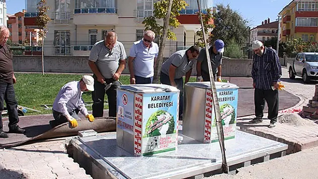 Karatay'da yeraltı çöp konteynerlerinin sayısı artıyor