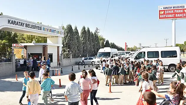 Karatay Hayvanat Bahçesi'ne öğrencilerden yoğun ilgi