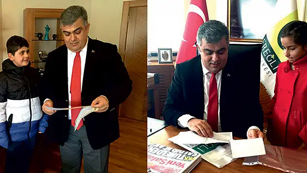 Karne sevinçlerini Başkan Özgüven ile paylaştılar