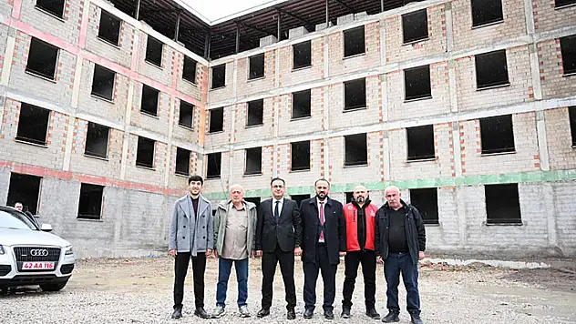 Kaymakam Kıyıcı'dan yapımı devam eden Kur'an Kursu inşaatına ziyaret
