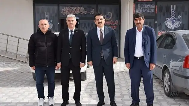 Kaymakam Öztürk ve Müdür Sonkaya'dan hayırsever Görgülü'ye ziyaret