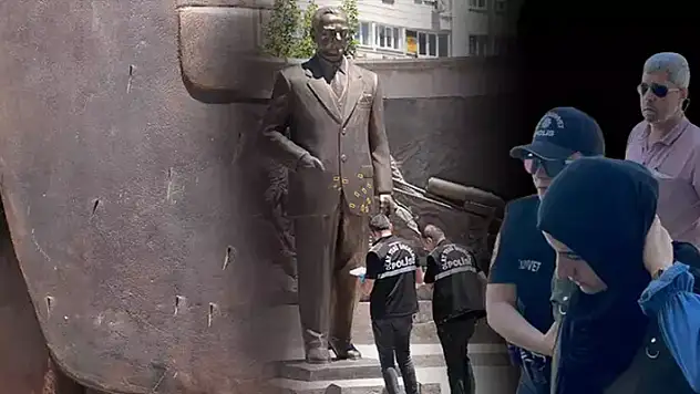 Kayseri'de Atatürk Anıtı'na baltalı saldırı: Ben Mesih'im
