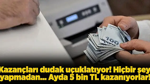 Kazançları dudak uçuklatıyor! Hiçbir şey yapmadan… Ayda 5 bin TL kazanıyorlar!