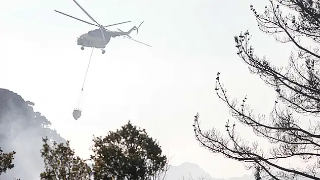 Kemer'de çıkan orman yangınına müdahale ediliyor

