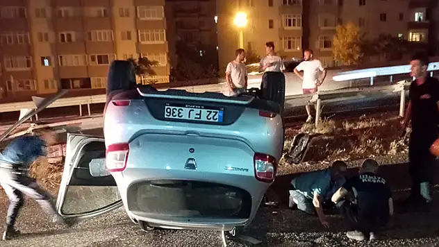 Keşan'da takla atan otomobilin alkollü sürücüsü yaralandı
