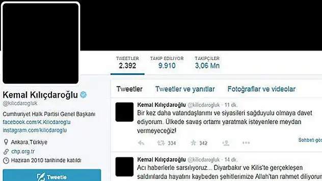 Kılıçdaroğlu'ndan siyah profil fotoğrafı