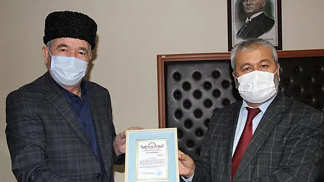 Kırım Müftülüğünden Seydişehir Müftülüğüne teşekkür belgesi