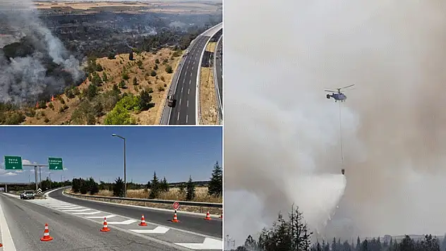 Kırklareli'nde ağaçlık alanda çıkan yangın nedeniyle Avrupa Otoyolu trafiğe kapatıldı