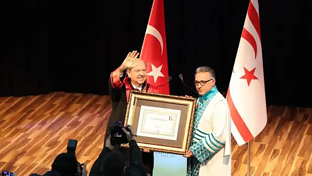 KKTC Cumhurbaşkanı Ersin Tatar'a Selçuk Üniversitesi'nde fahri doktora verildi
