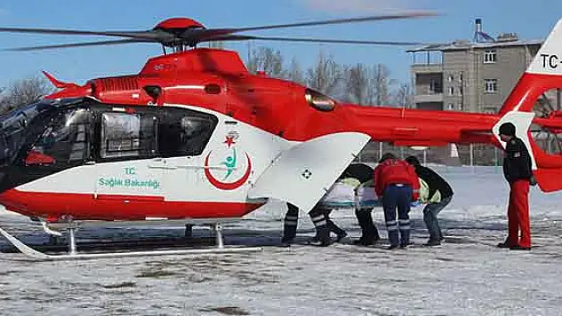 KOAH hastası ambulans helikopterle nakledildi