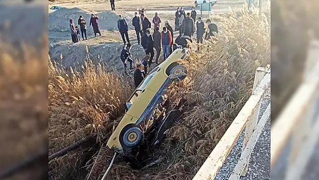 Kontrolden çıkan otomobil kanala düştü: 1 yaralı